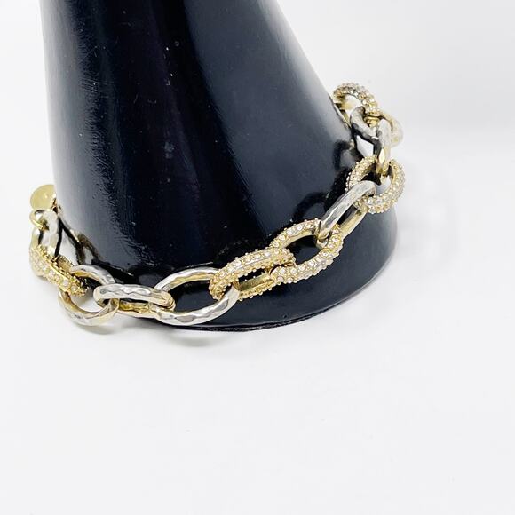 Stella & Dot Link Christina Link Bracelet Gold Gemstone Chainlink Statement - Picture 10 of 12